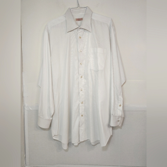 CULWELL & SON set Of 2 White Button Down Long Sleeve Shirts Size (18) - Picture 2 of 16